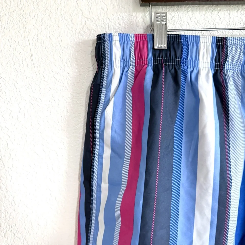 NWT Adidas Men’s Swim Trunks Shorts Blue Pink Stripe Mesh Lined Size 2XL - Picture 5 of 13